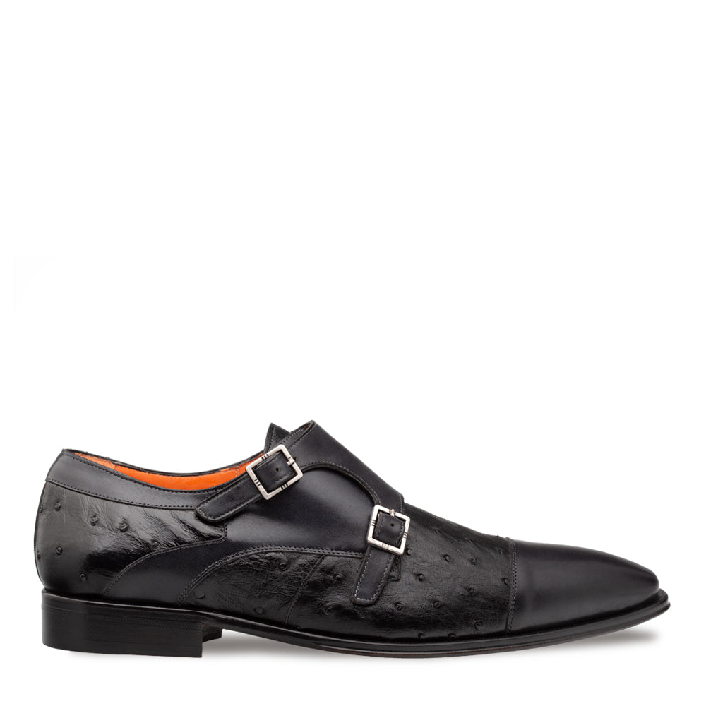 Ostrich Combination Double Monk Strap