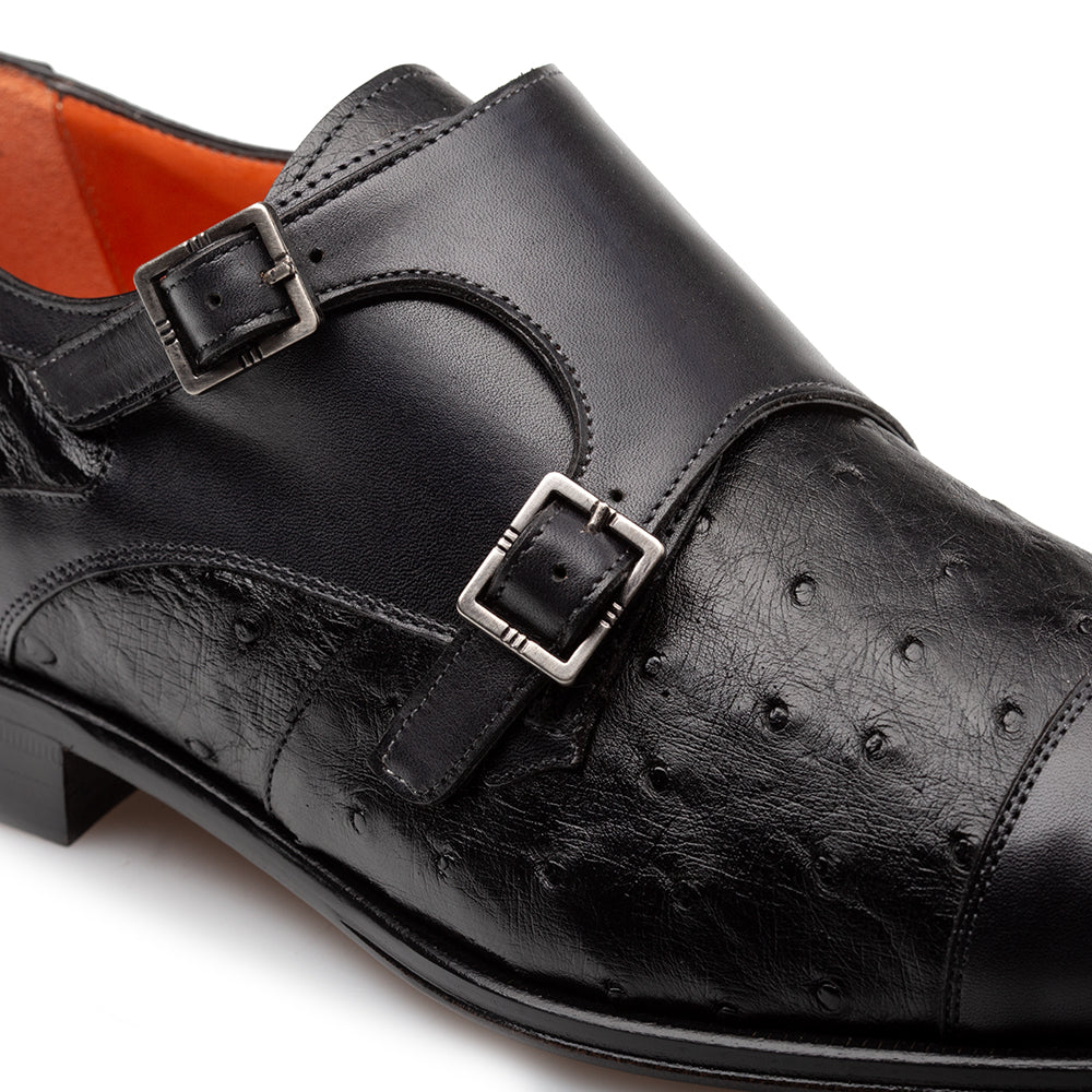 Ostrich Combination Double Monk Strap