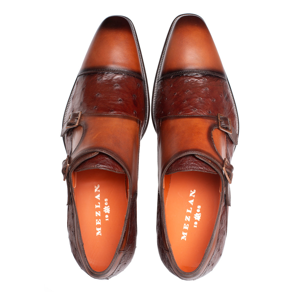 Ostrich Combination Double Monk Strap